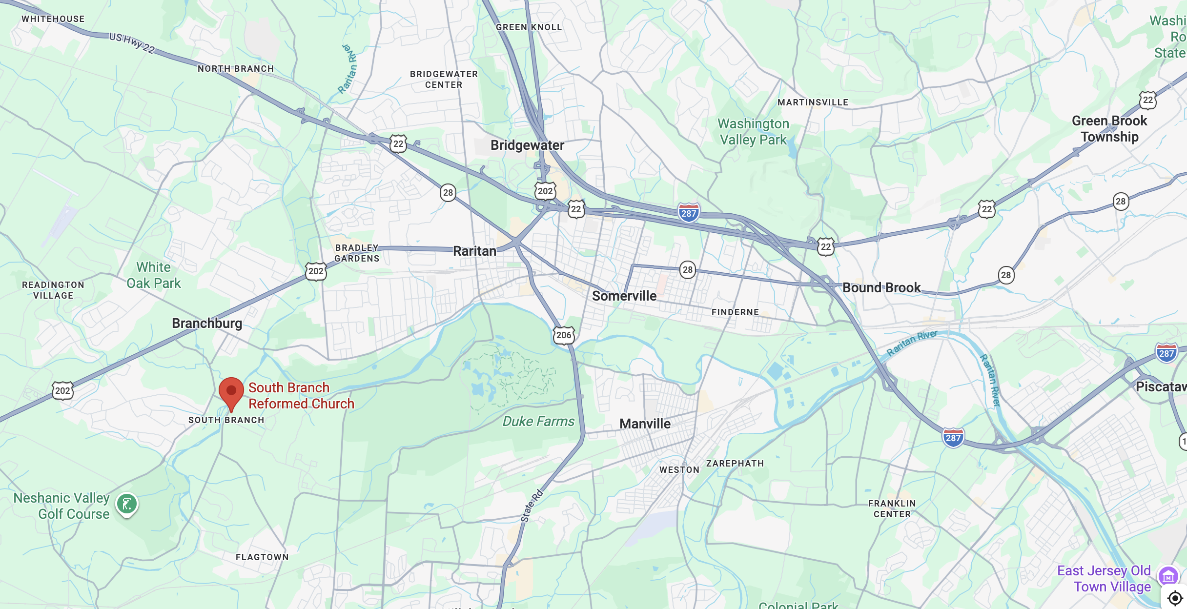 Map of South Branch Reformed Church
